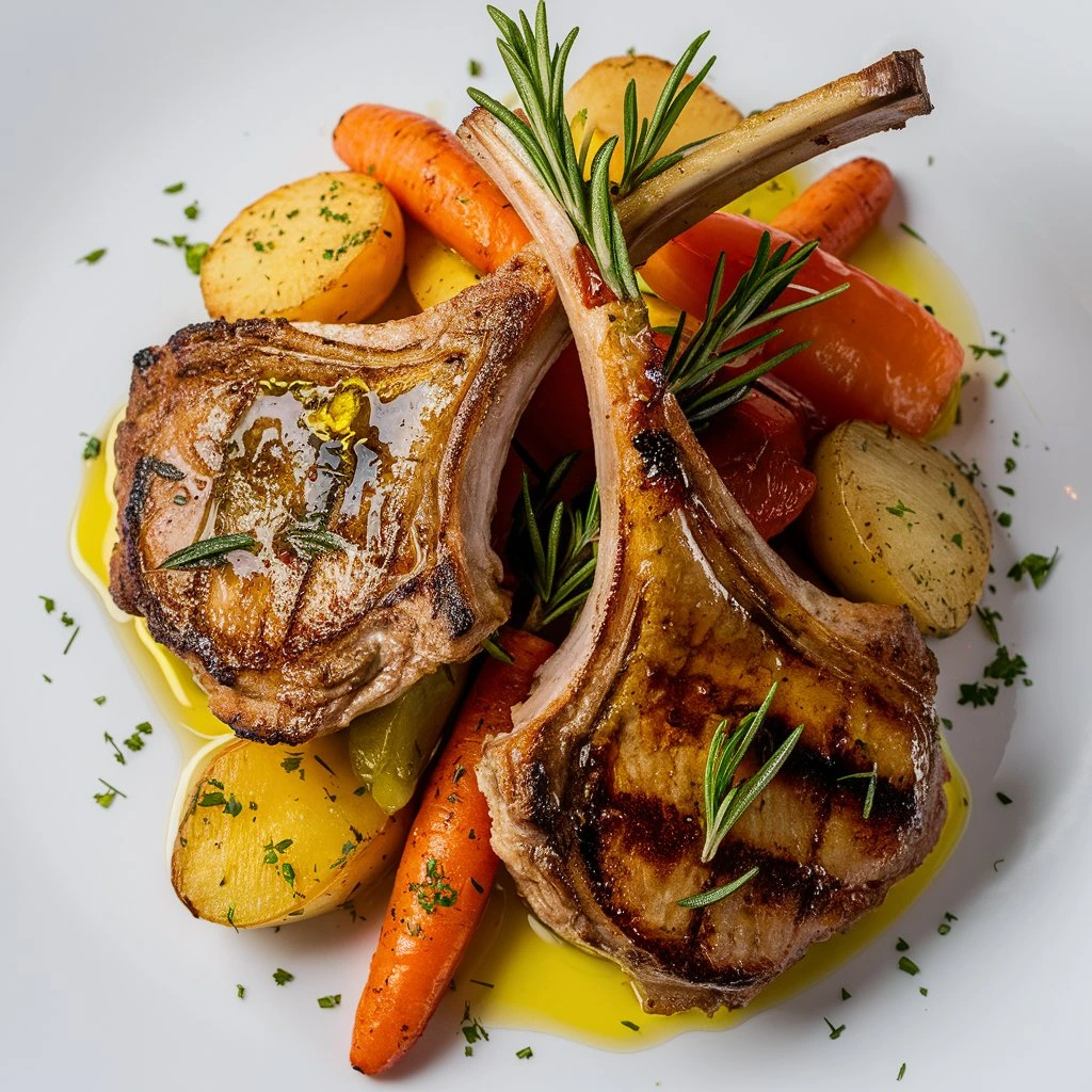 Recette simple de côtelettes de veau sautées avec légumes frais