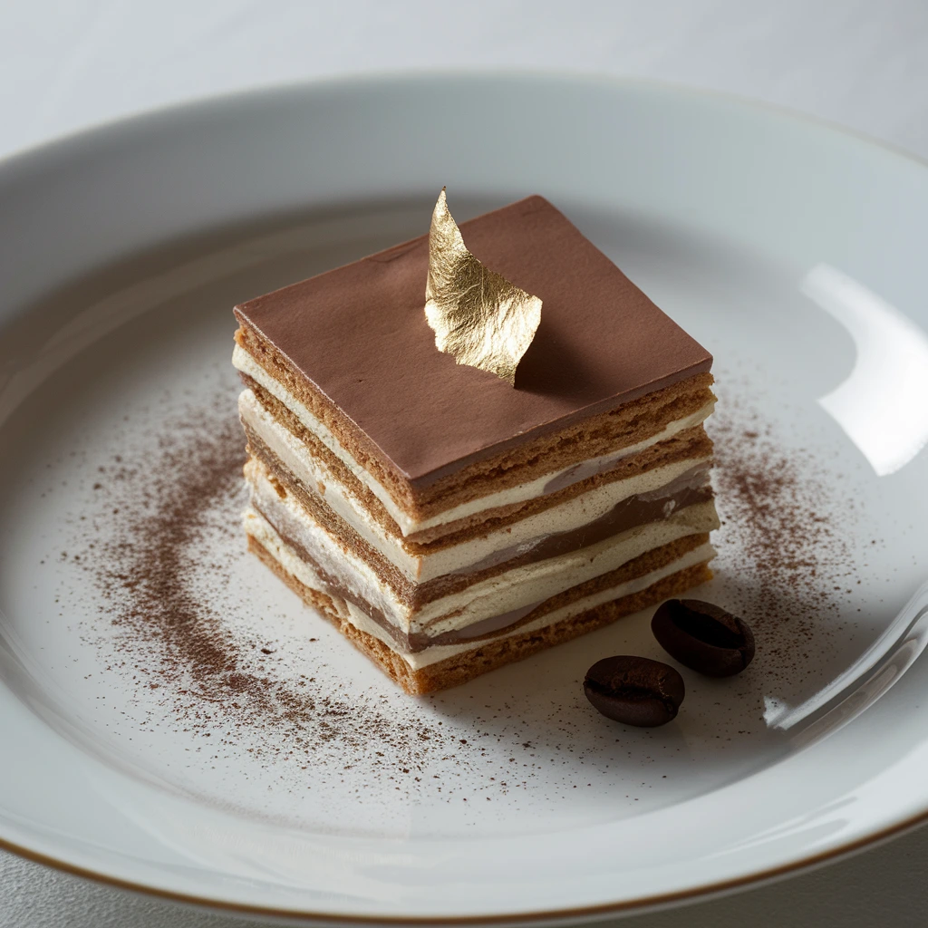 Étapes de préparation d’un gâteau Opéra maison